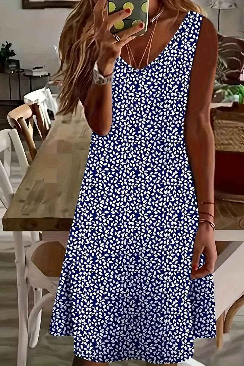 Floral Polka Dot Midi Dress