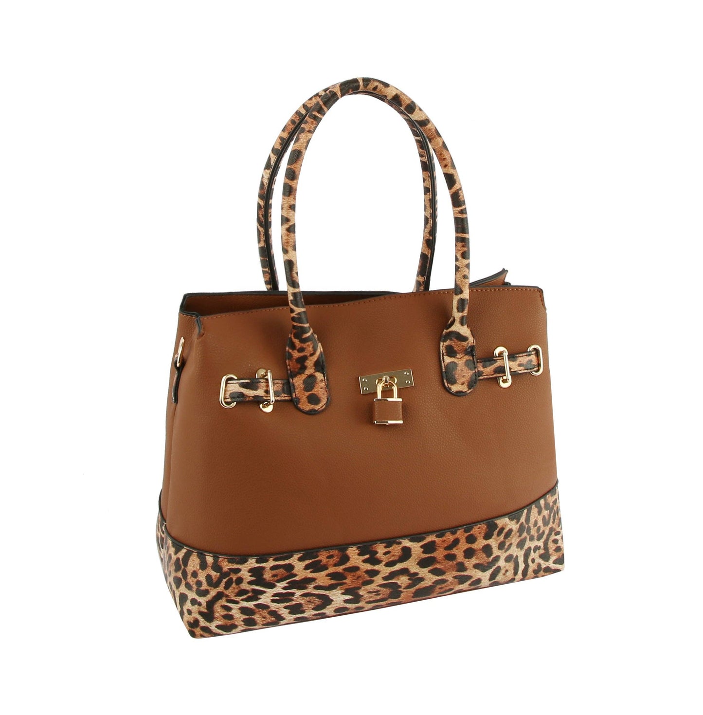 Leopard Trim Satchel