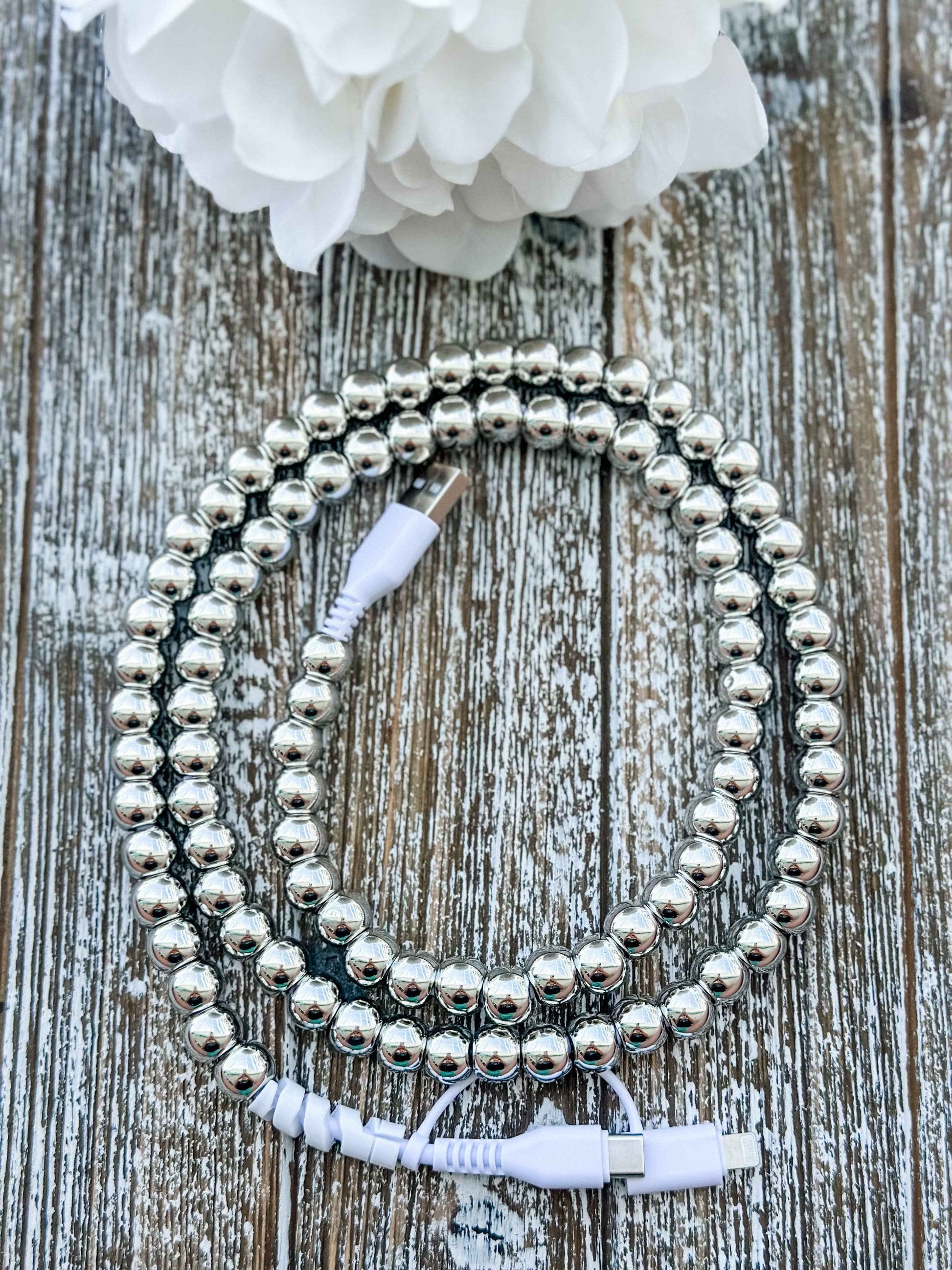 Candy "Silver Beads" 2 in 1 Phone Charger