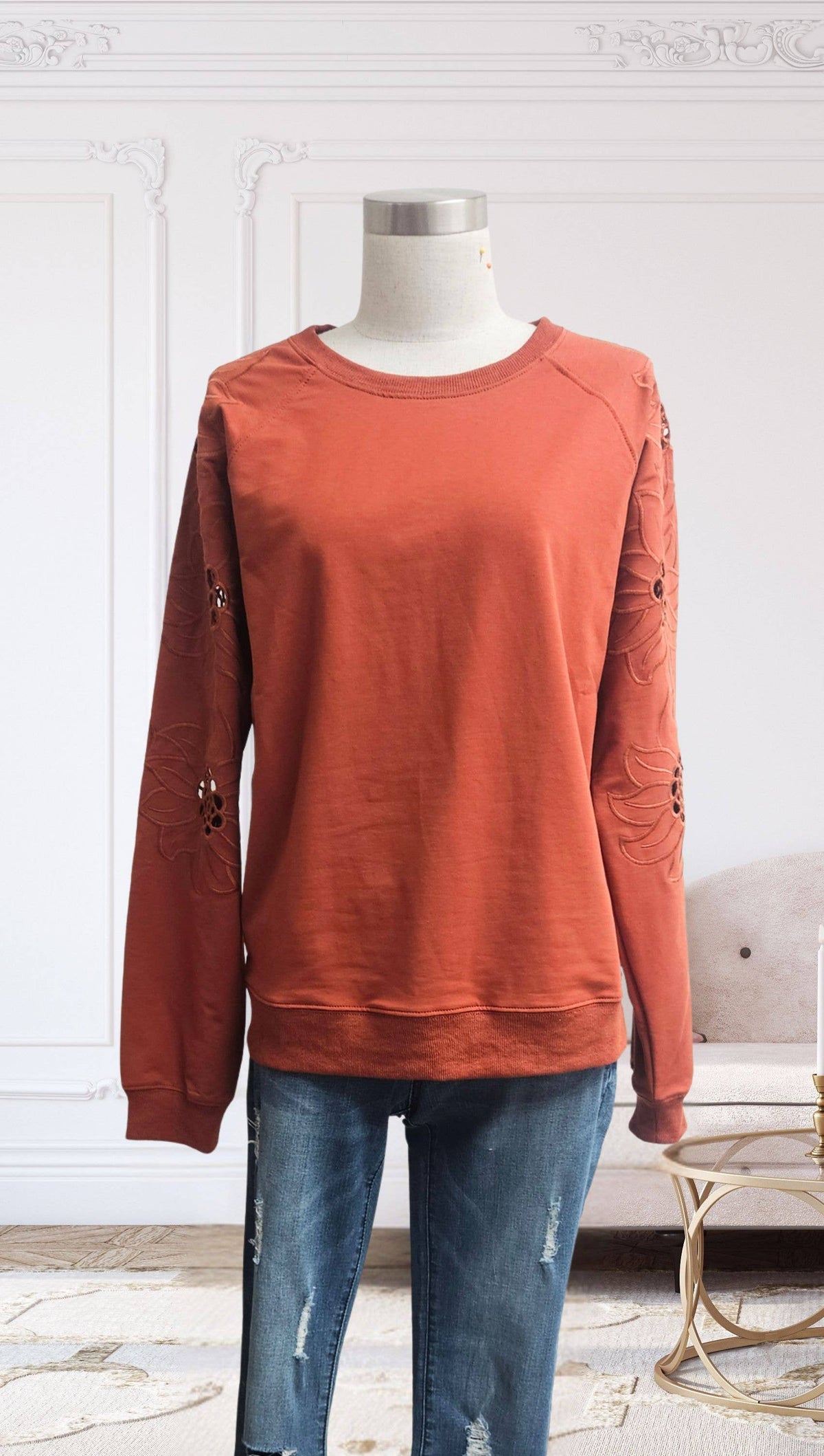 Embroidery Sleeve Top