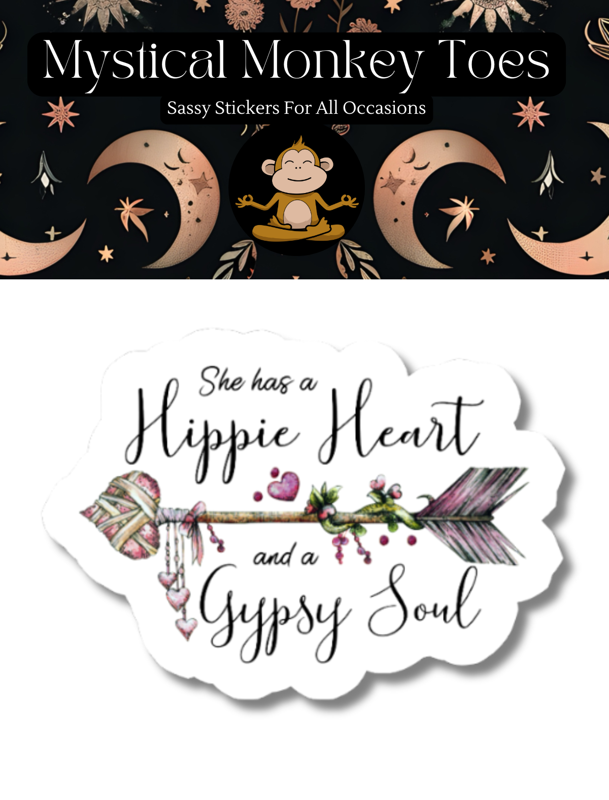 Hippie Heart Sticker