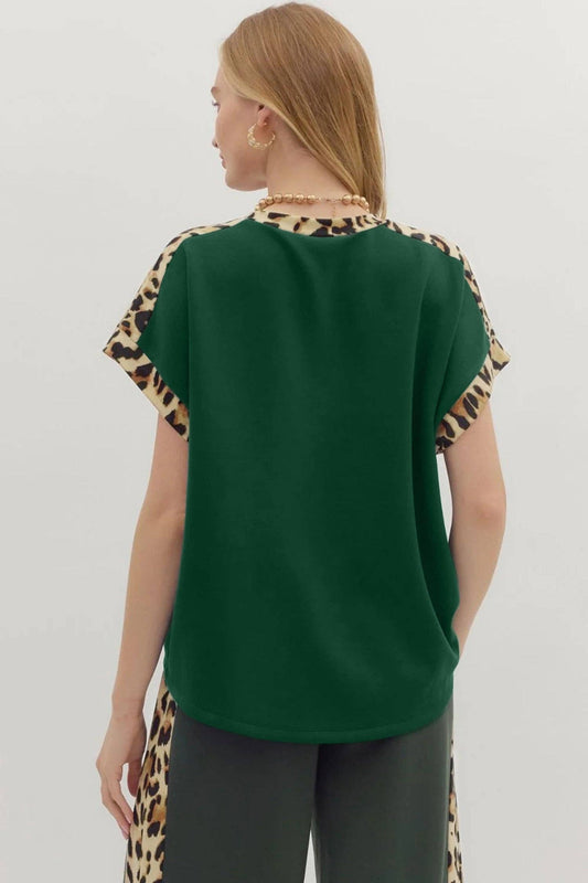 Sea Green Leopard T Shirt