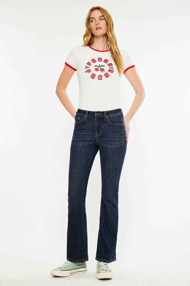 Kan Can USA - PETITE OPEN PACK  MID RISE BOOTCUT JEANS-KC70097D-PT