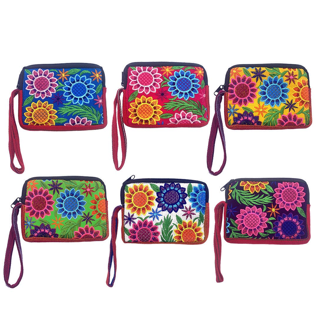 Floral Embroidered Wristlet