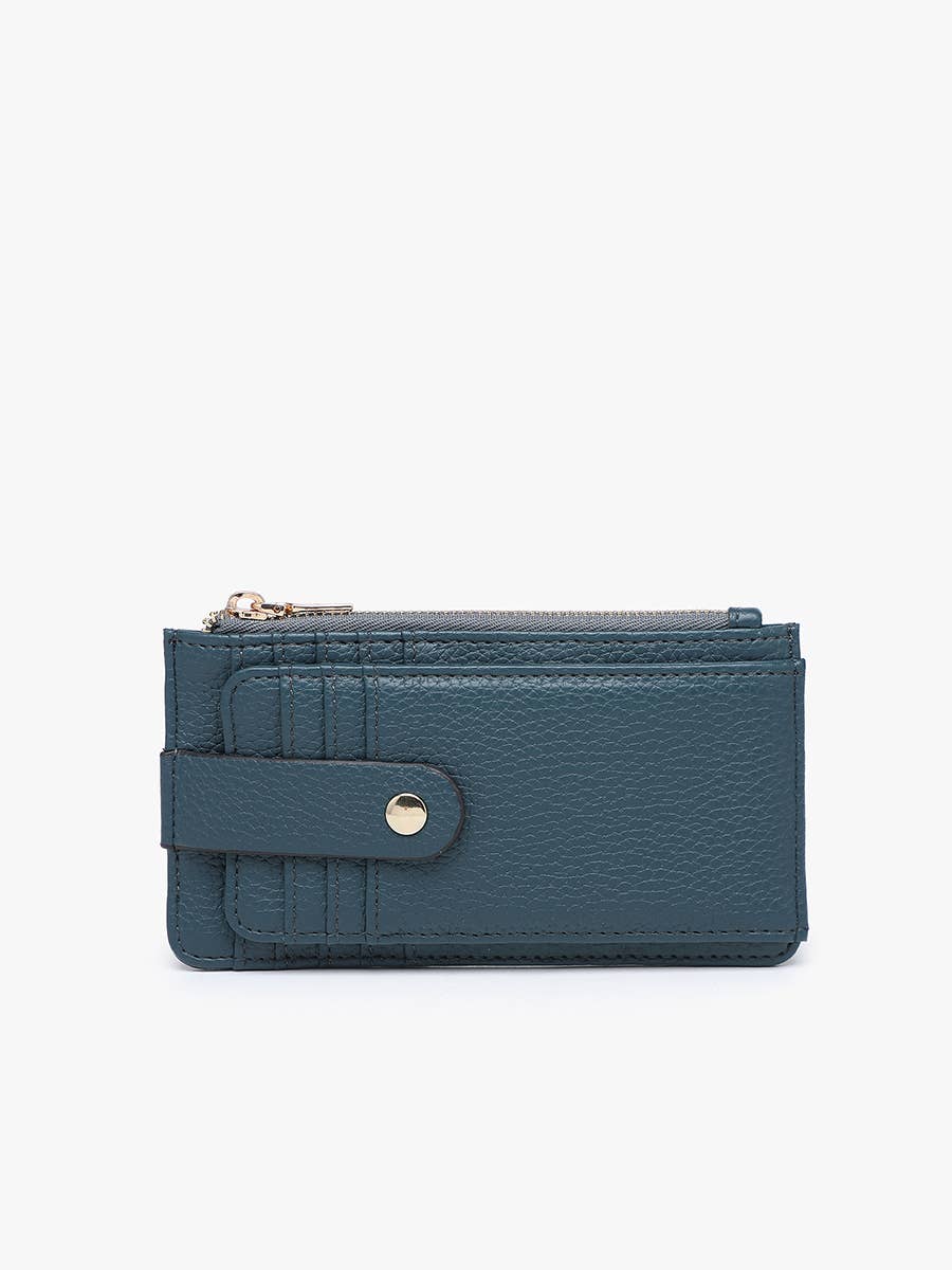 Mae RFID Multi-Card Wallet w/ Strap Snap Closure
