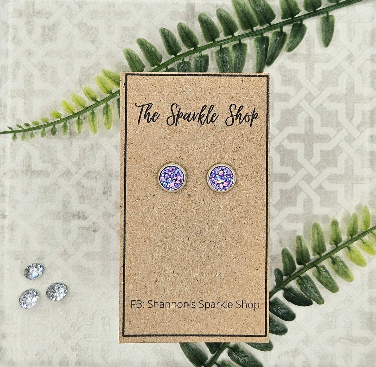 Lilac Shimmer Studs