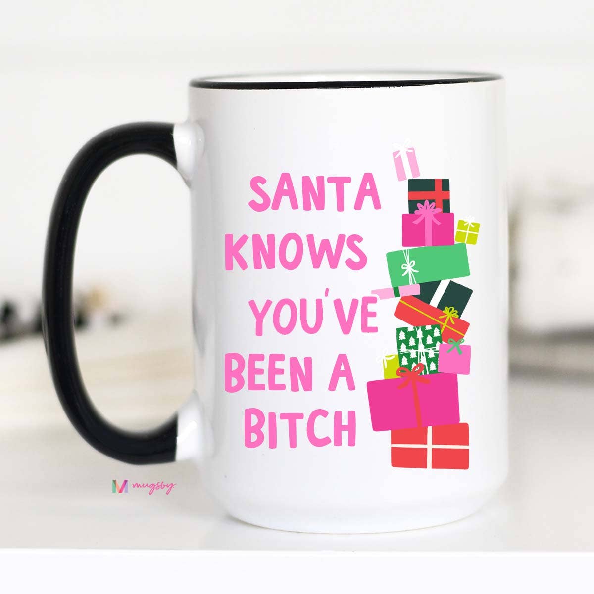 Santa Knows Funny Christmas Mug - Threads Boutique