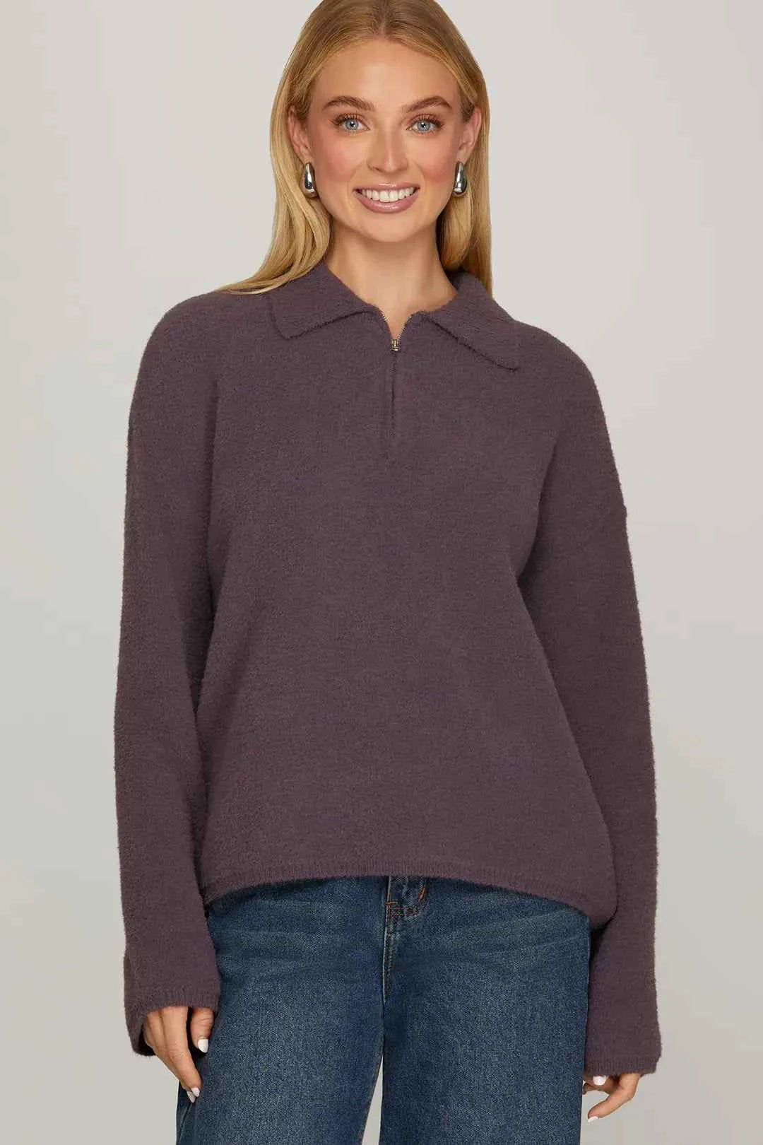 Bali Half Zip Fuzzy Sweater