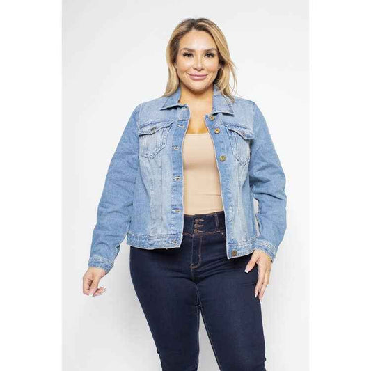 Button Front Denim Jacket
