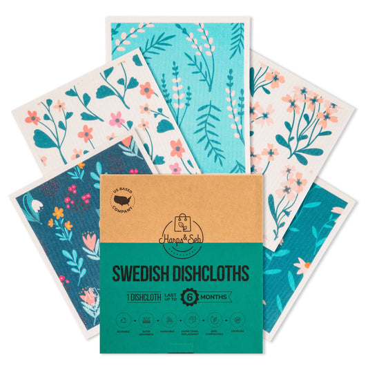 Harps & Seb Swedish Dishcloths - 5 Pack - Willow Bloom