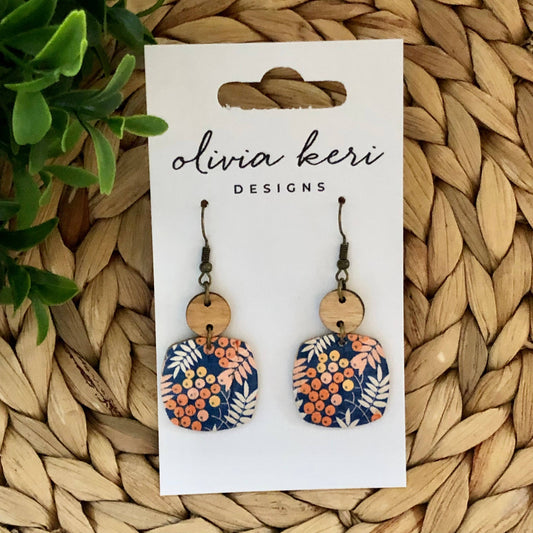 Nora Fall Berry -Leather Earrings