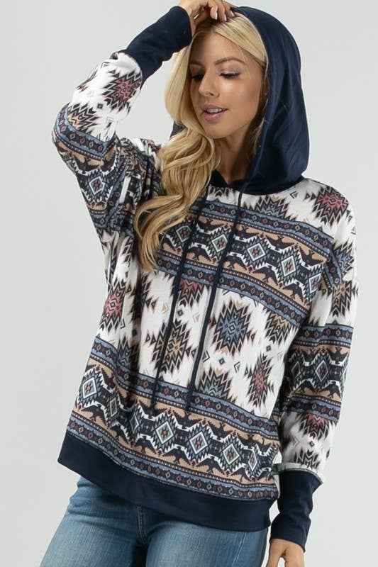 Tania Aztec Print Hoodie