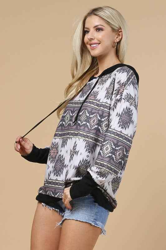 Tania Aztec Print Hoodie