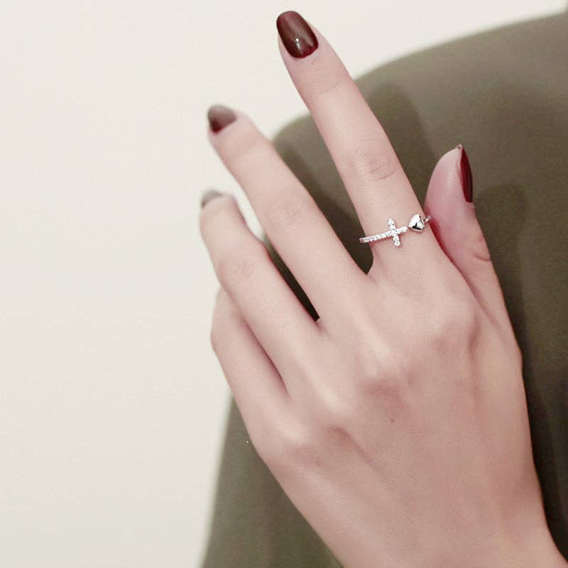 Dainty Sterling Silver Cross Ring