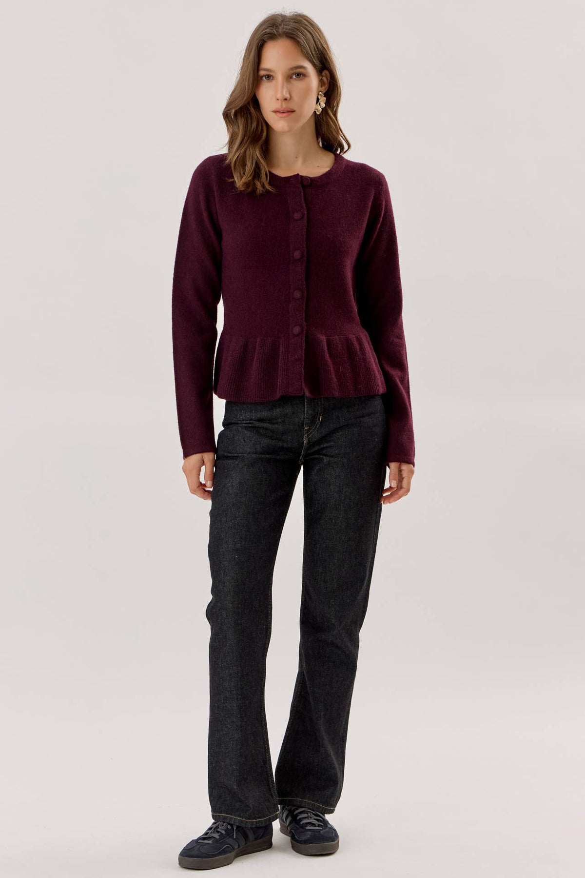 Peplum Knit Cardigan
