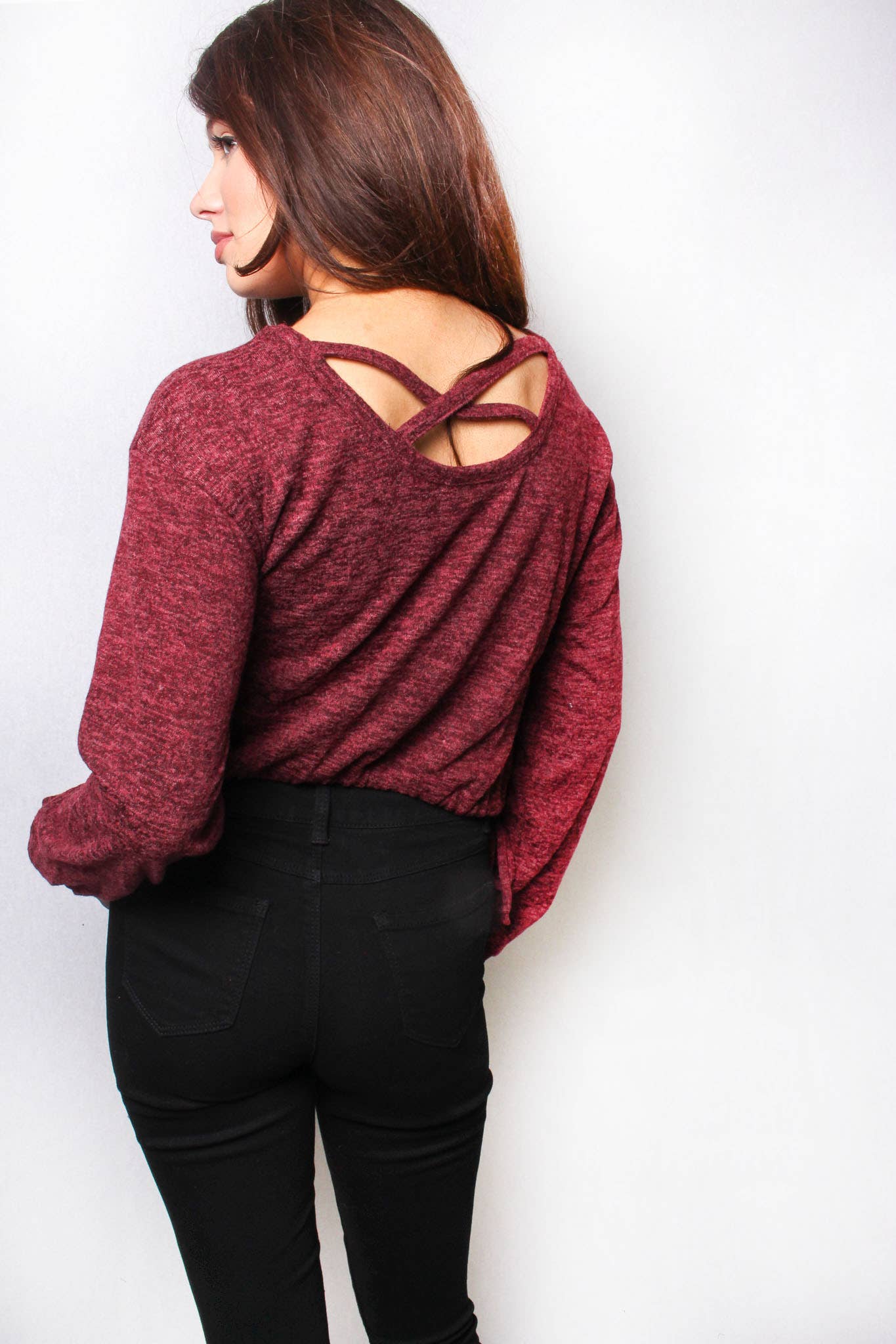 Criss Cross Long Sleeve Crop