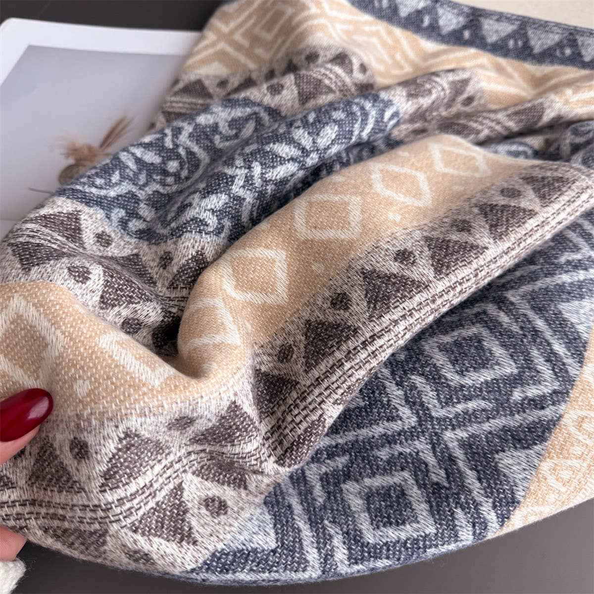 Classic Cashmere Feel Soft Warm Tassel Scarf