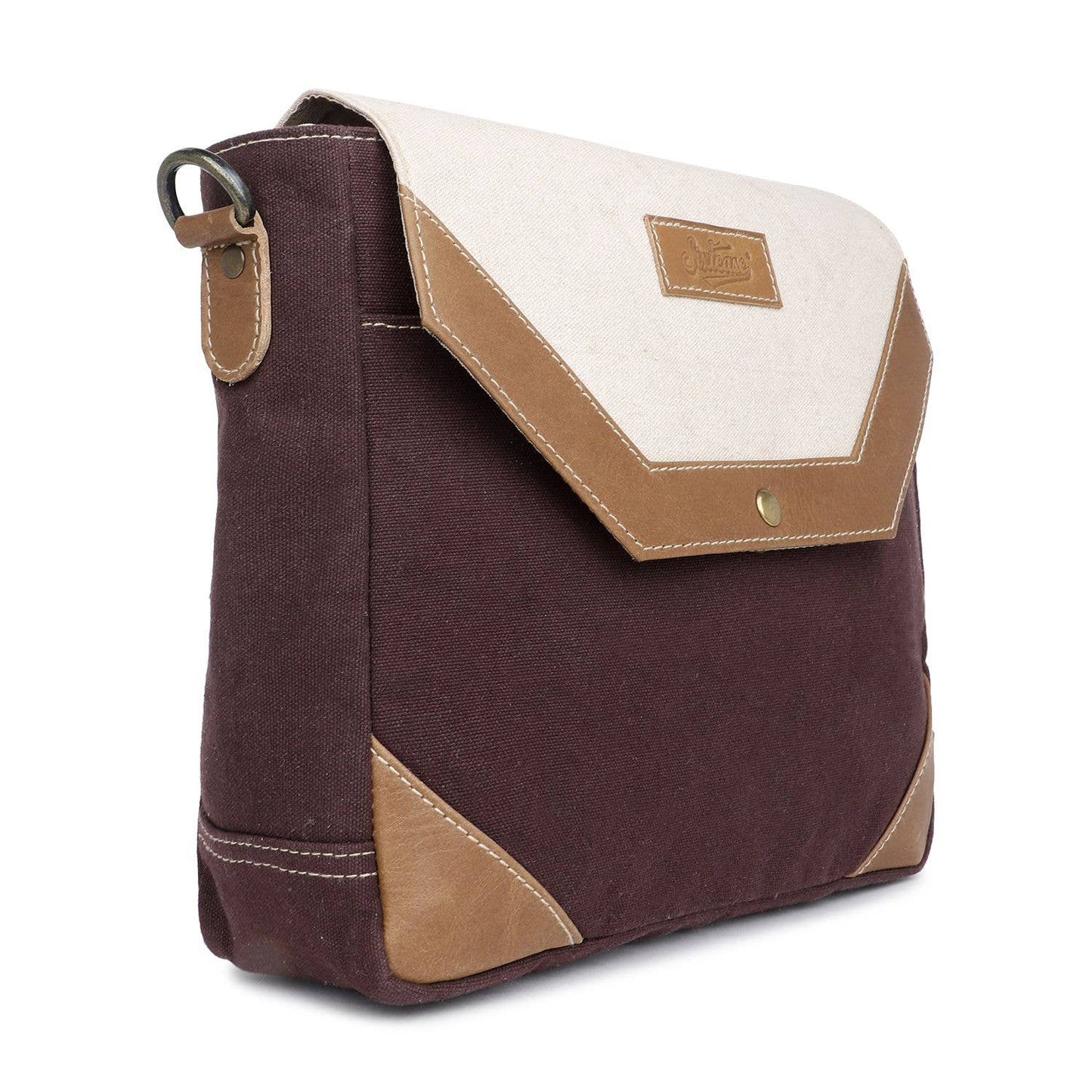 Canvas & Leather Women's Crossbody Bag - Isabelline/Van Dyke