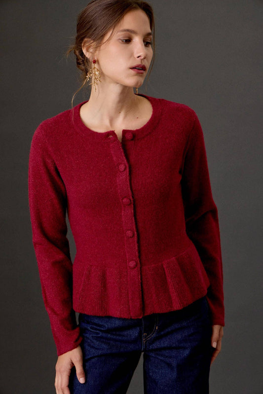 Peplum Knit Cardigan