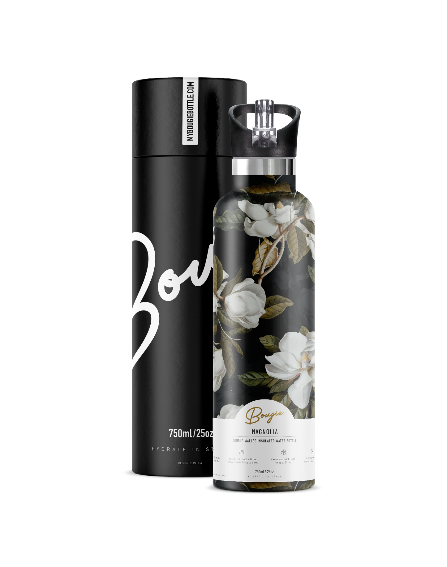MAGNOLIA Dark Garden Insulated Water Bottle