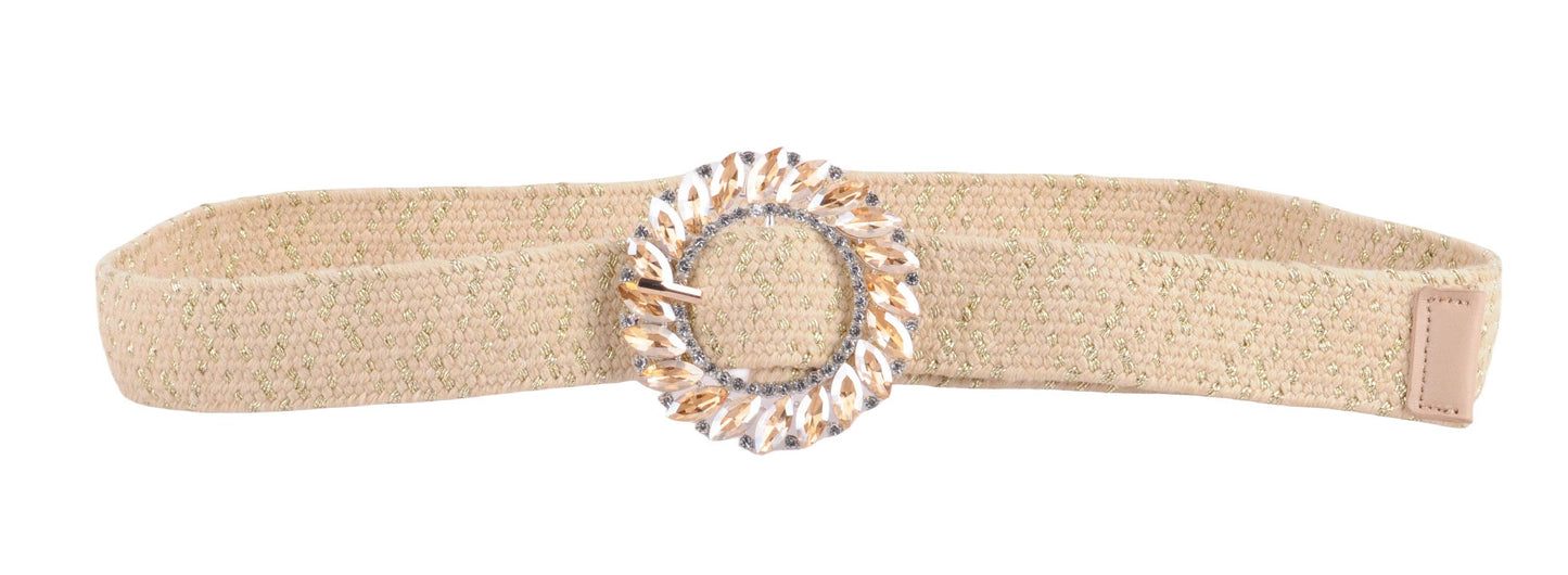Rhinestone Buckle Stretch Belt