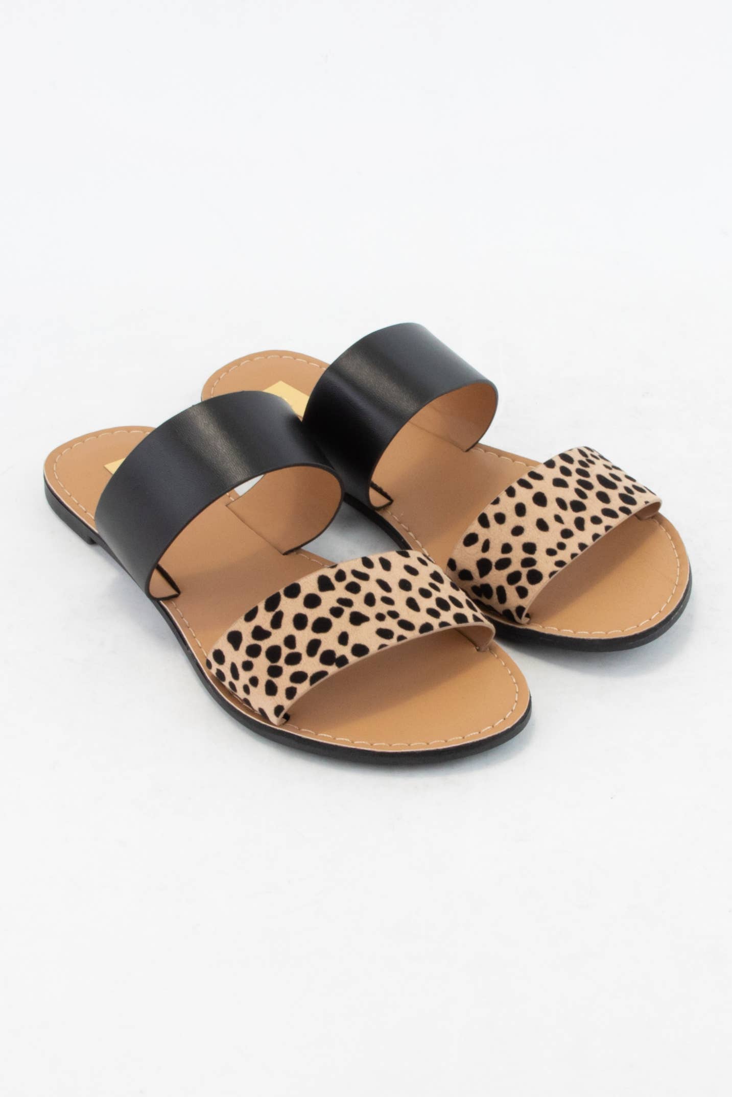 Black Leopard Slide Sandal