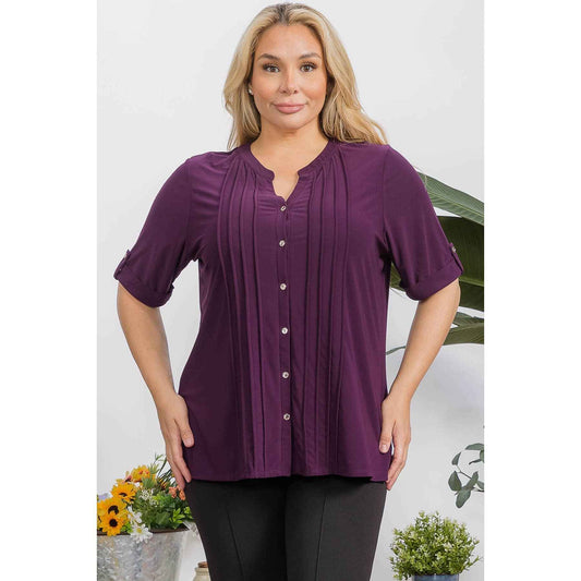 Perseption - PLUS FULL PLACKET PLEAT SHIRT