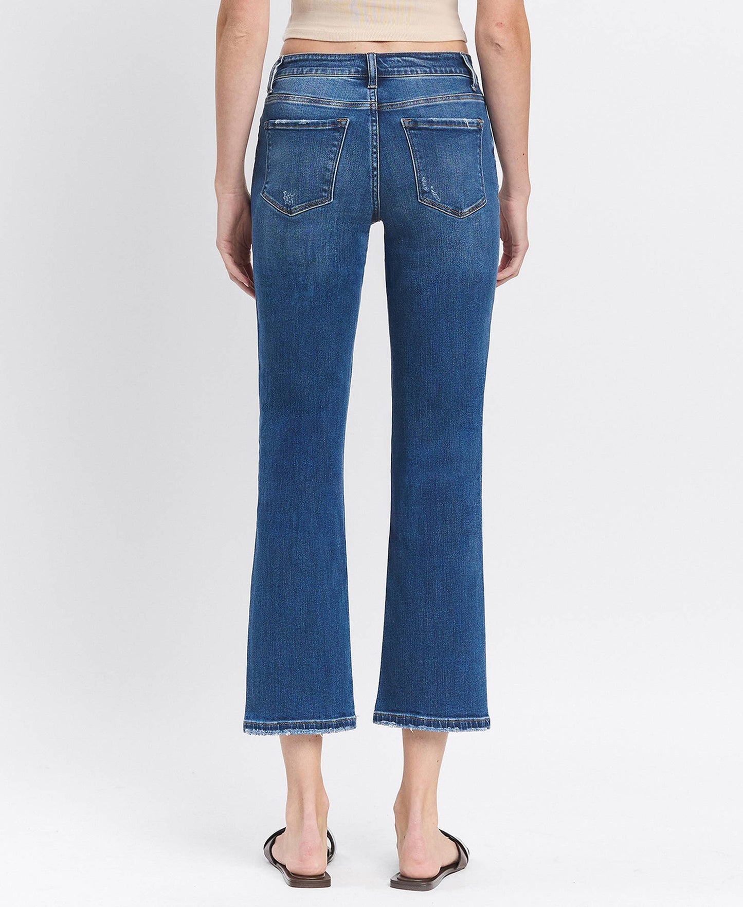 High Rise Ankle Straight Jeans