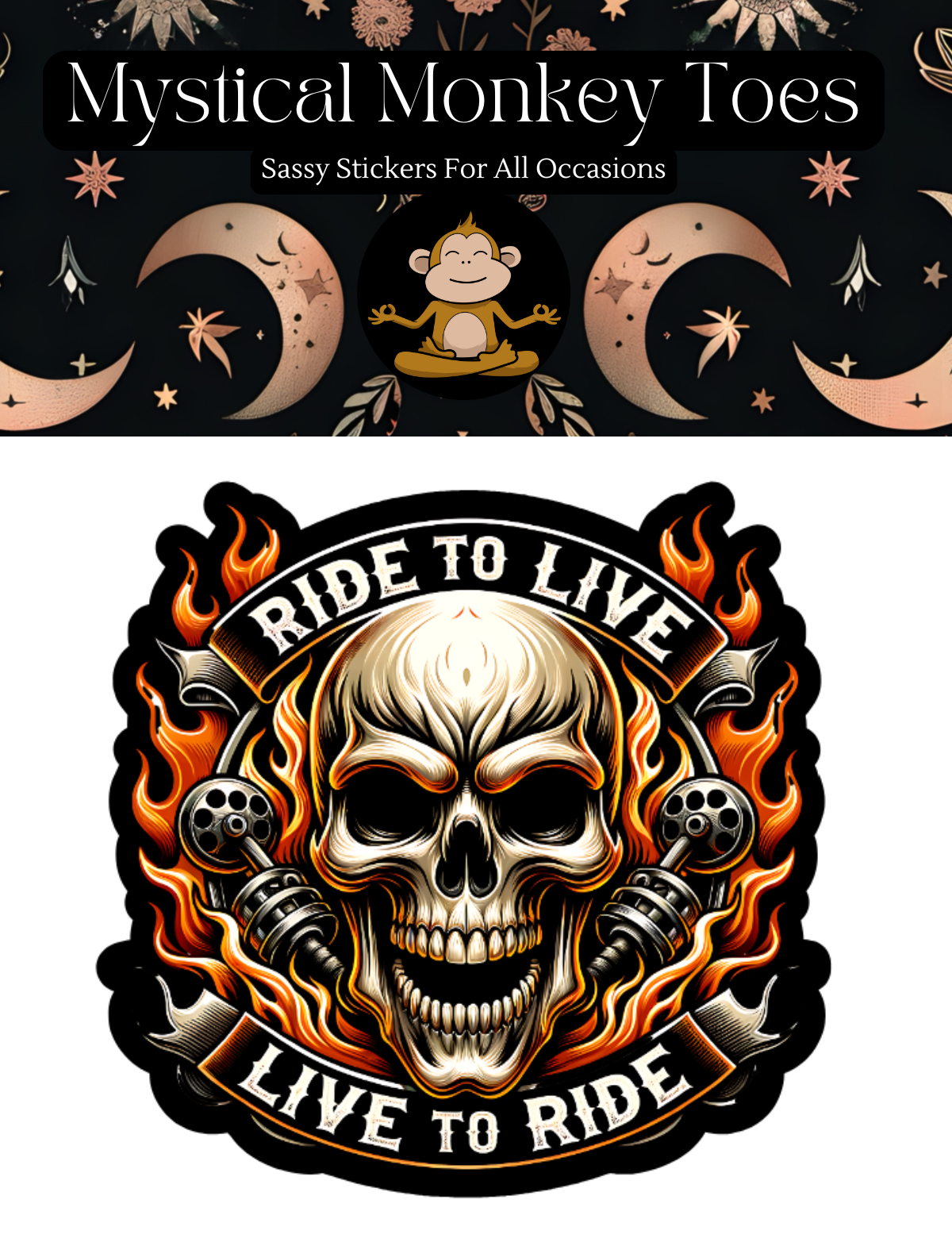Live To Ride Biker Vinyl Sticker