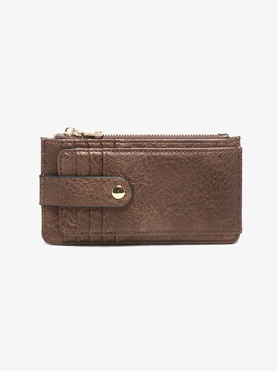 Mae RFID Multi-Card Wallet w/ Strap Snap Closure