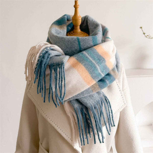 Soft Gradient Knit Tassel Scarf Wrap Shawl