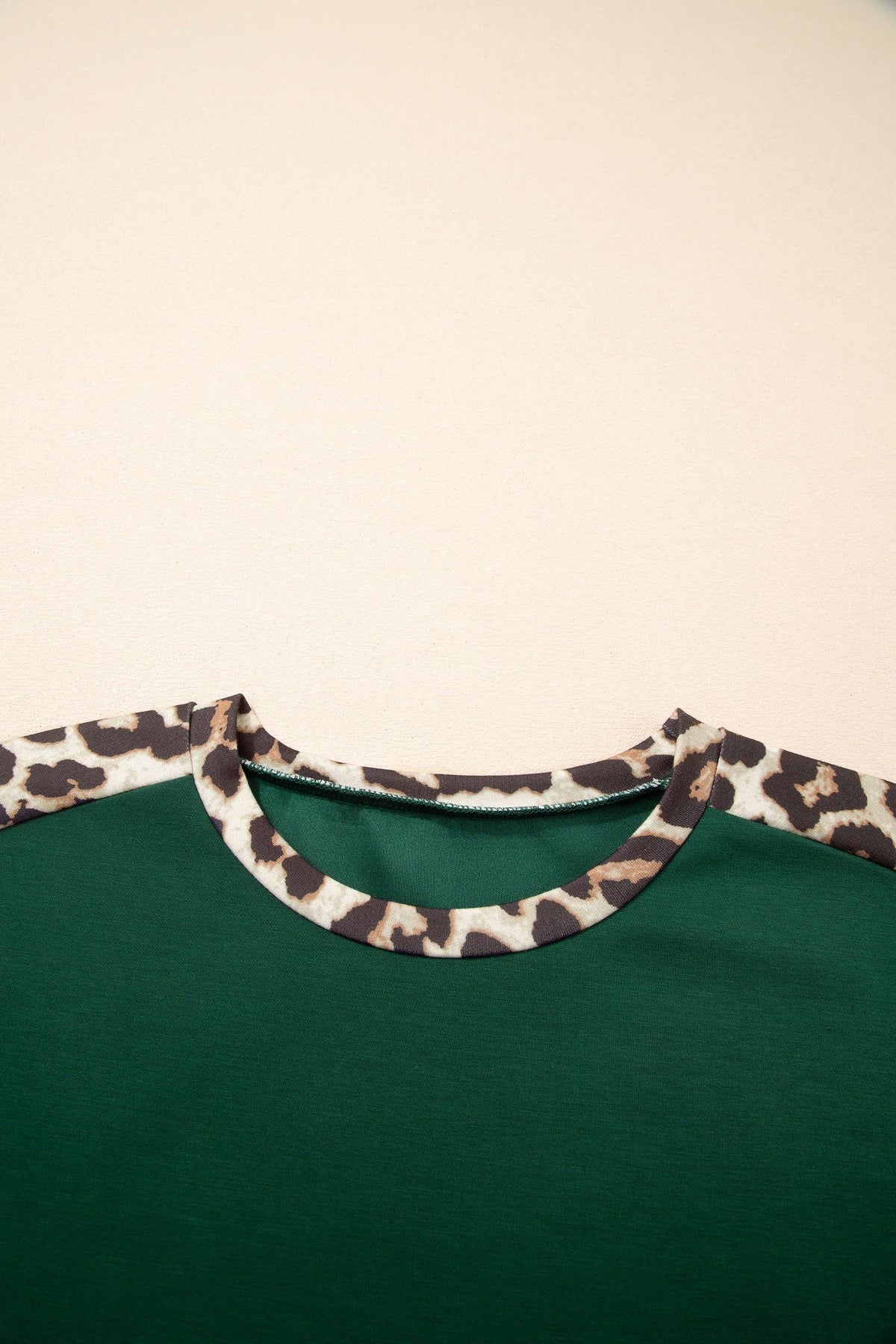 Sea Green Leopard T Shirt