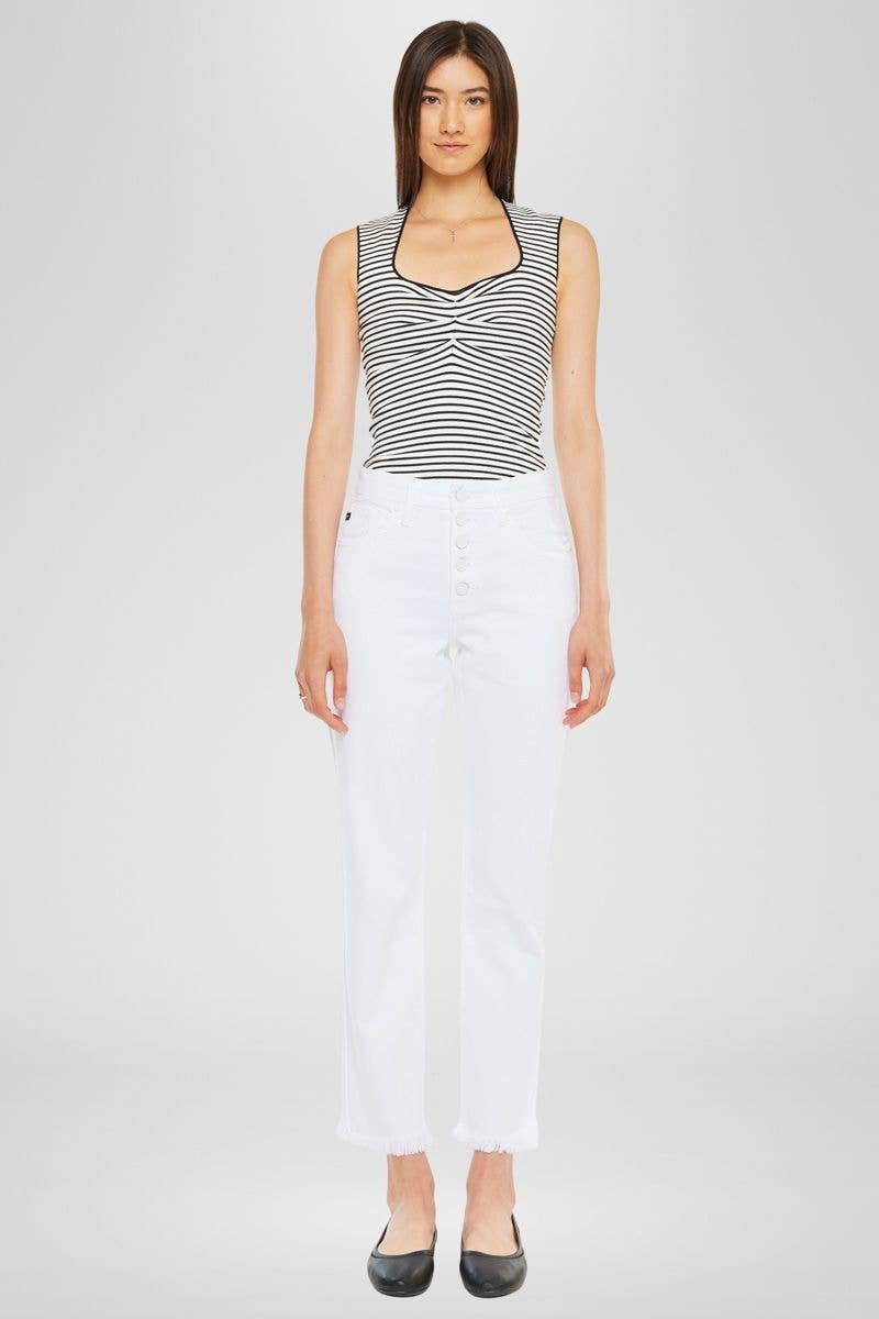 High Rise White Straight