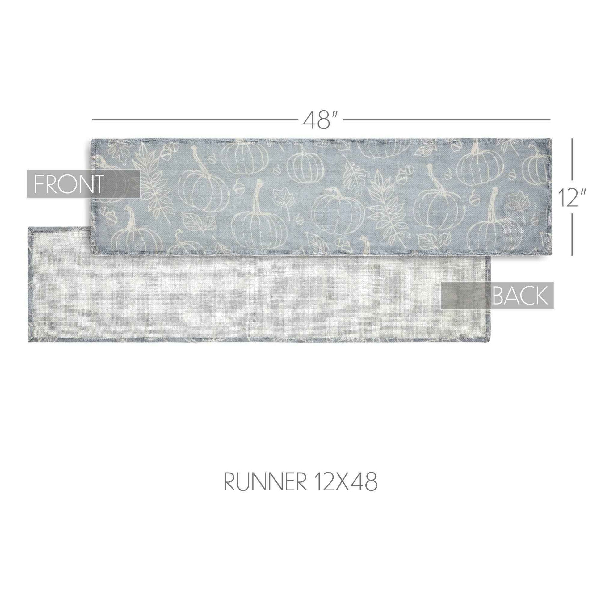 Autumn Harvest Grey Pumpkin 12x48 Table Runner