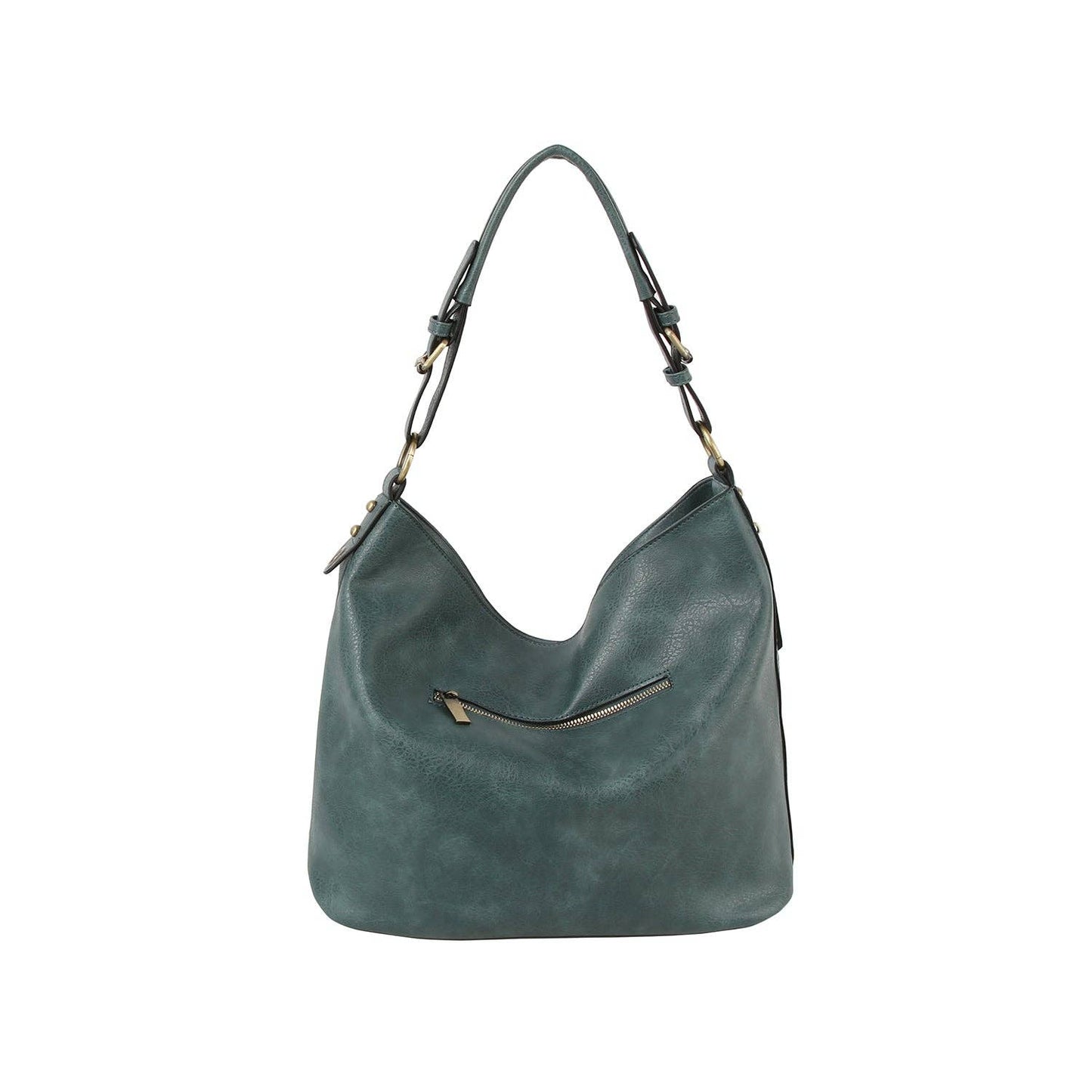 Front Zipper Hobo Shoulder Bag
