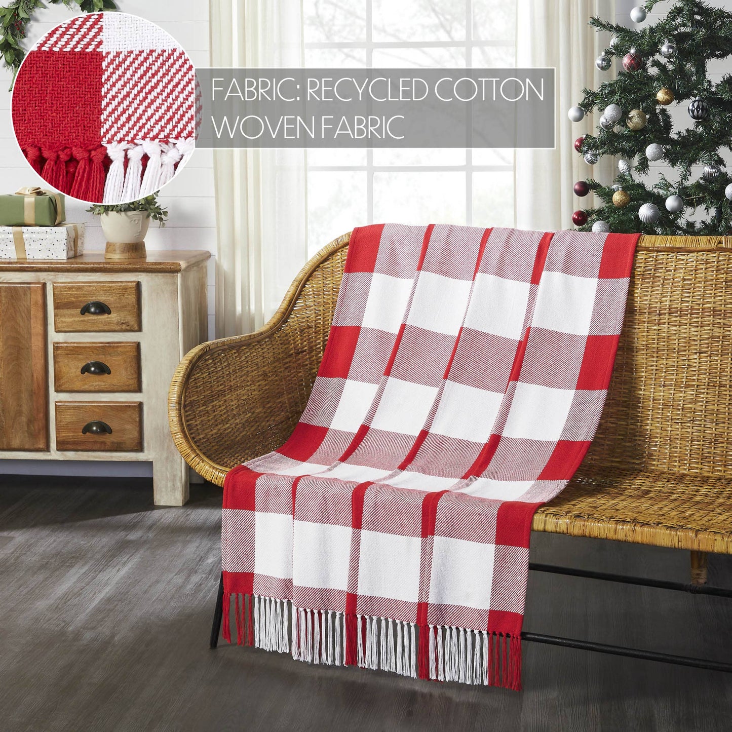 Annie Red Buffalo Check Woven Throw Blanket 50x60