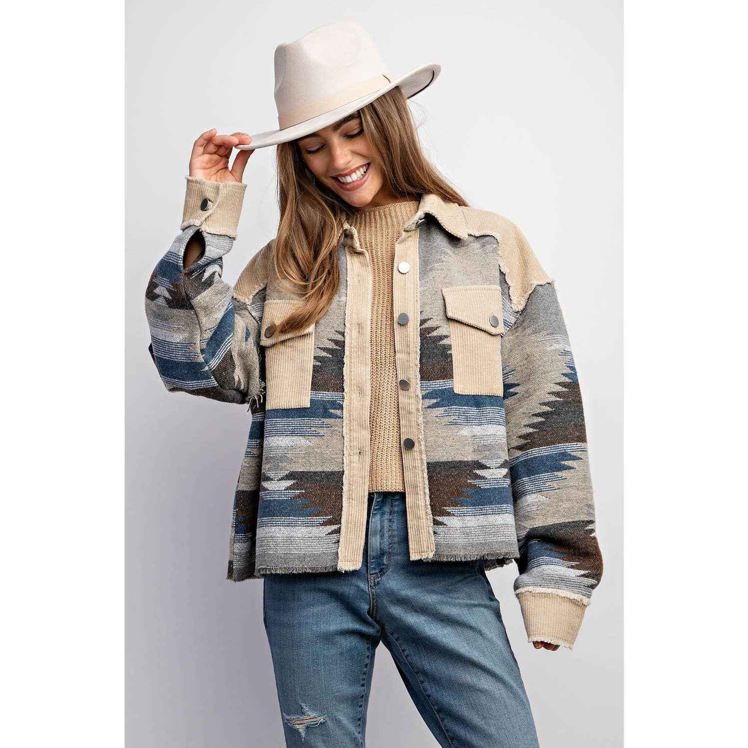 Tribal Pattern Colorblock Shackekt