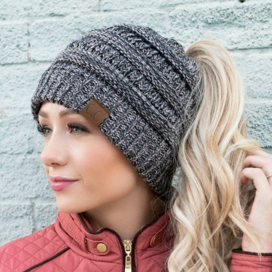 CC Crafted Multi-Toned Bun Beanie