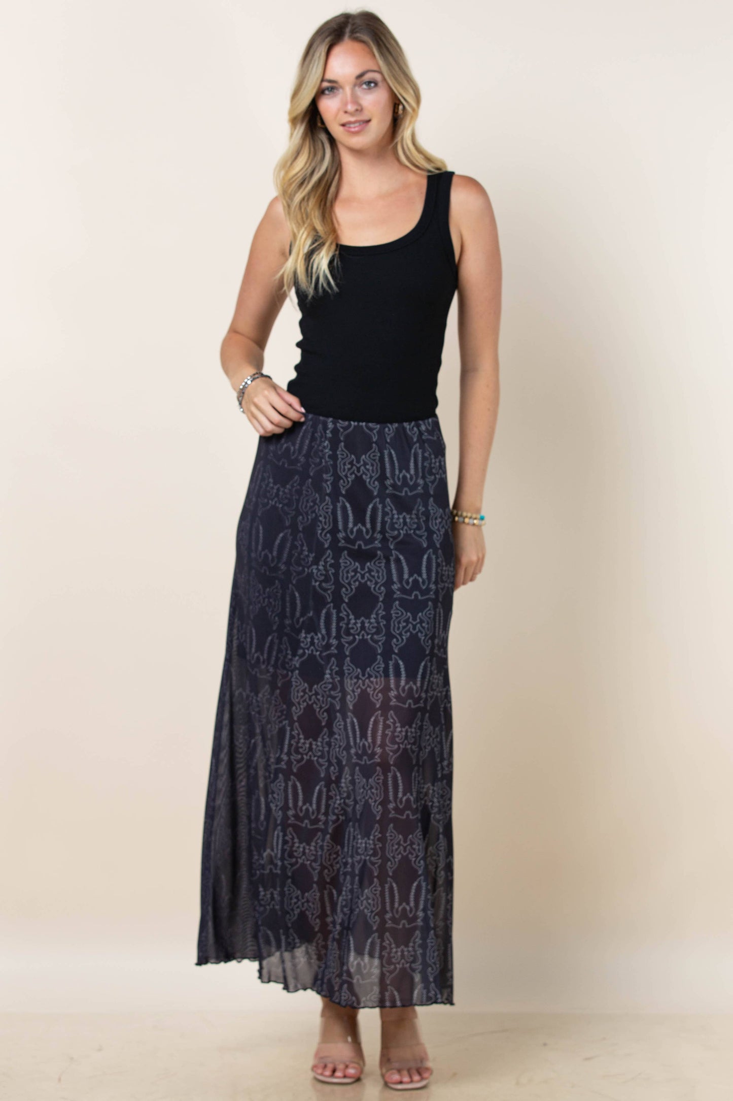 Reese Bootstitch Print A Line Skirt