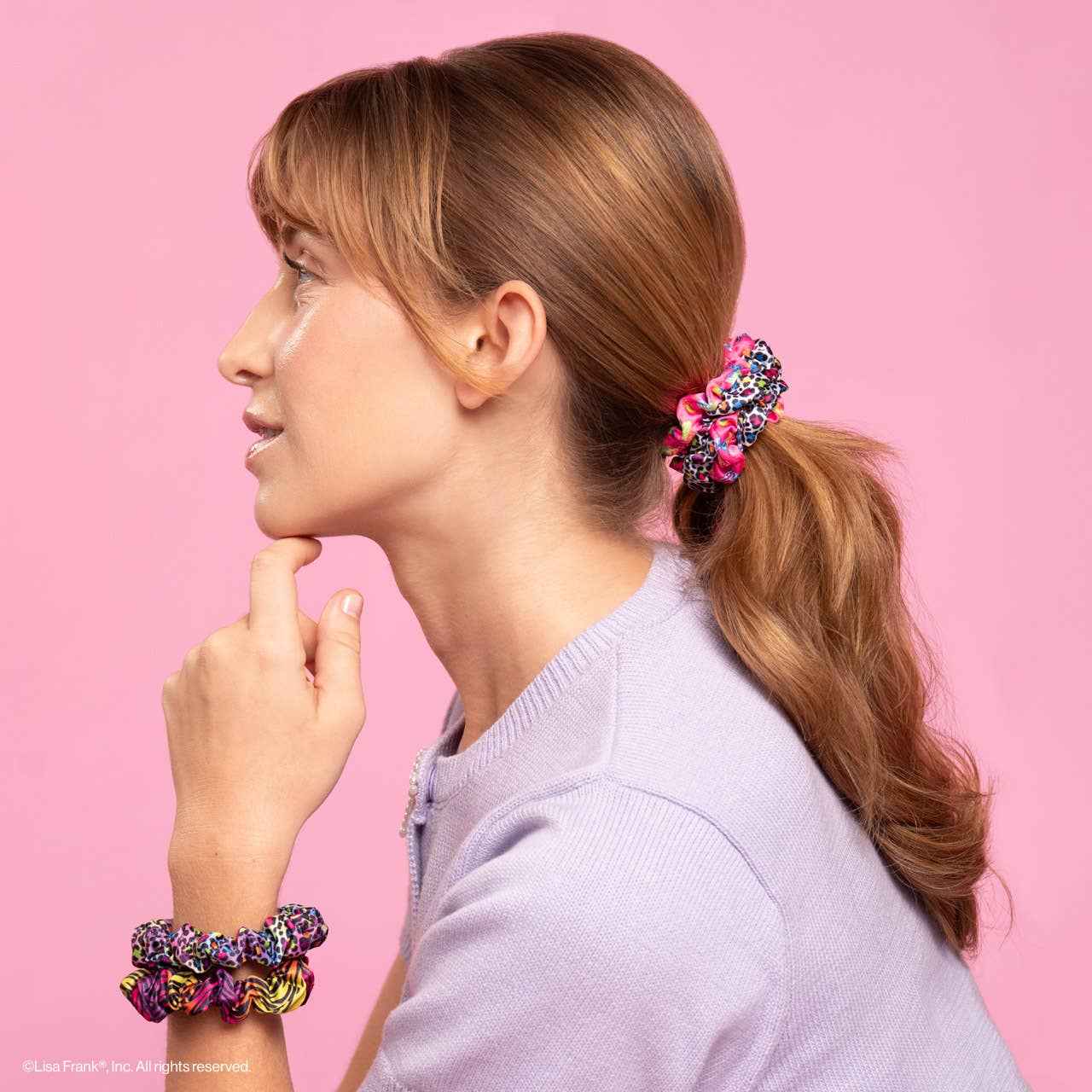 Lisa Frank x Kitsch Ruched Satin Scrunchies