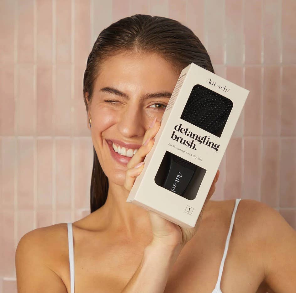 KITSCH - Detangling Brush - Black - Threads Boutique