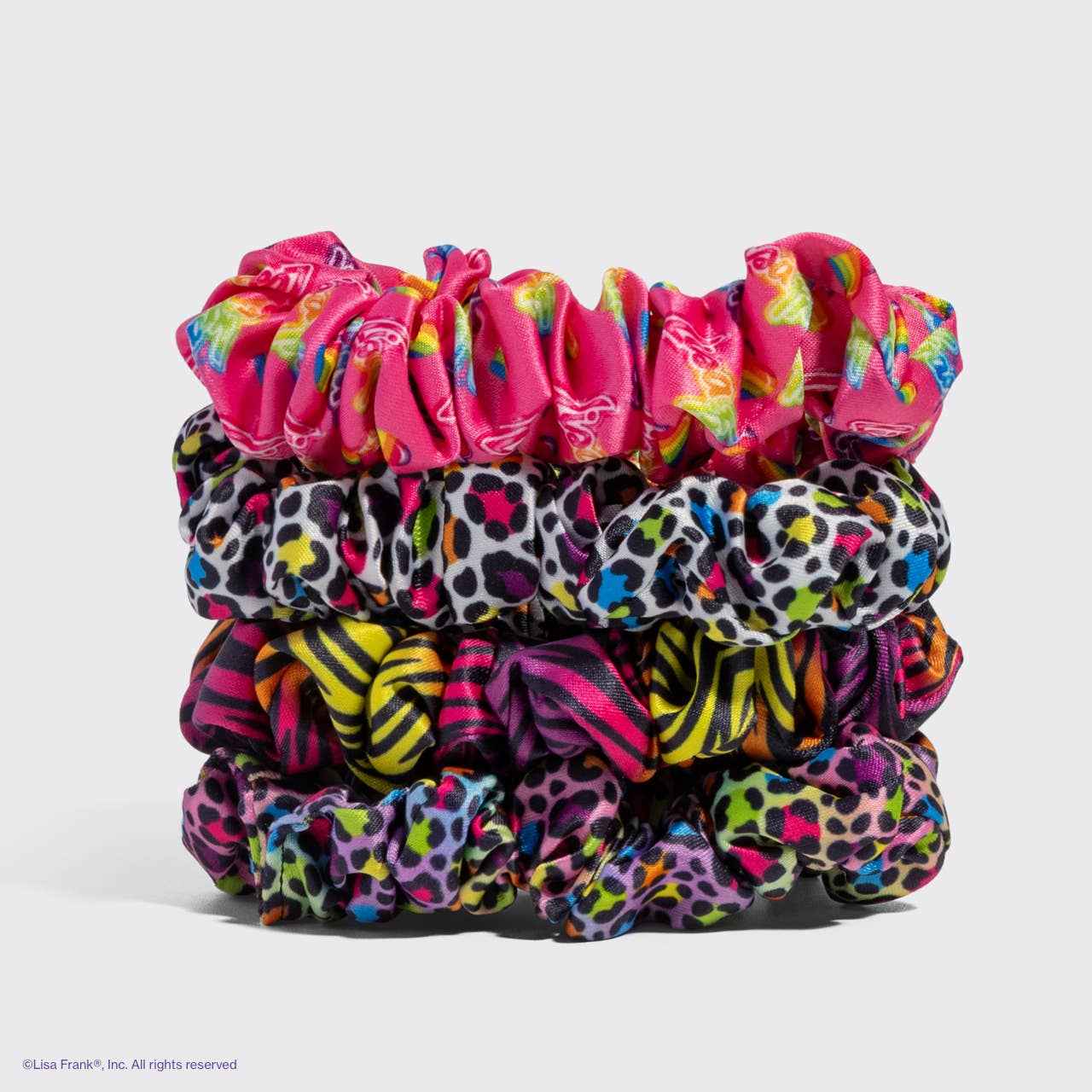 Lisa Frank x Kitsch Ruched Satin Scrunchies