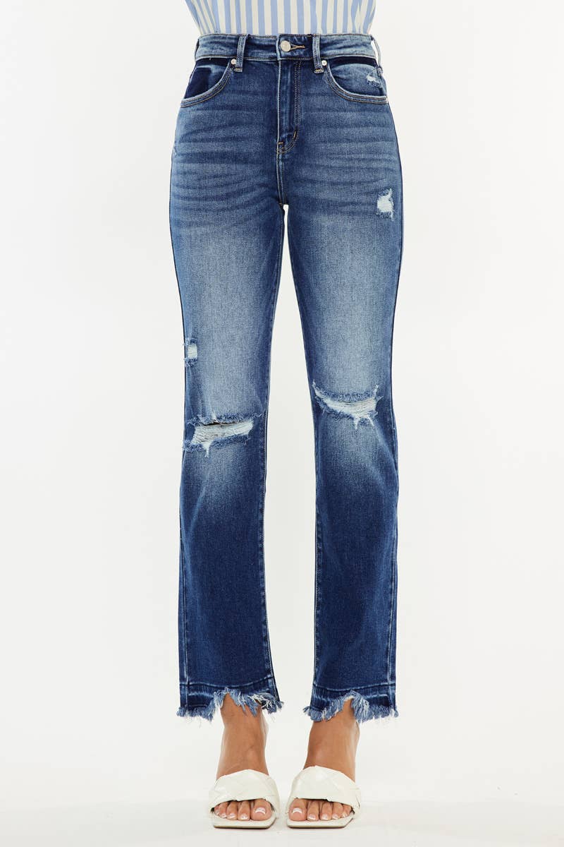 Kan Can High Rise Slim Straight Jeans
