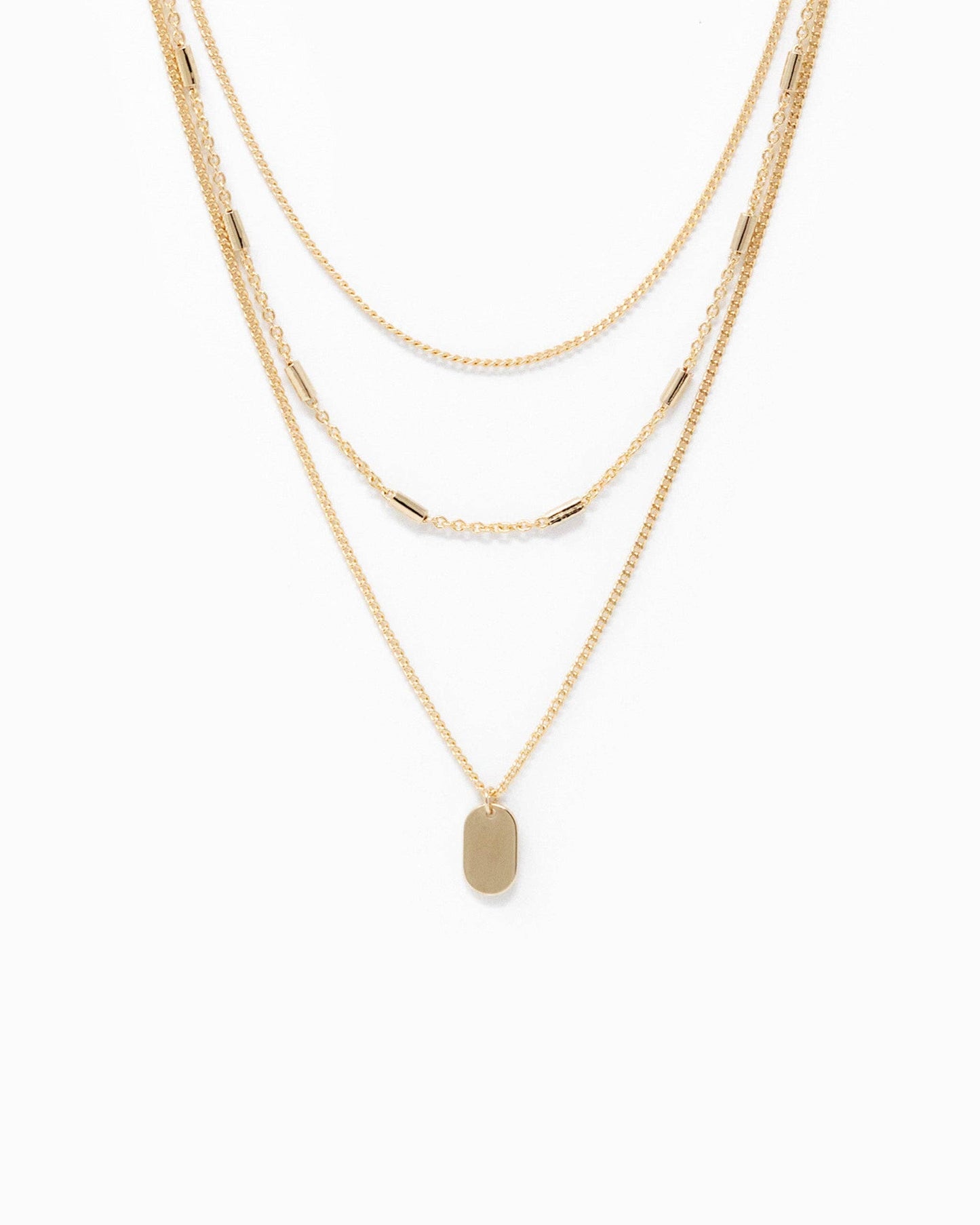 Mini Tag-Triple Layered Chain