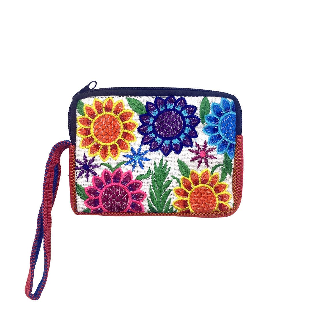 Floral Embroidered Wristlet