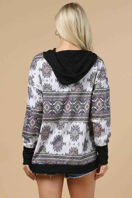 Tania Aztec Print Hoodie