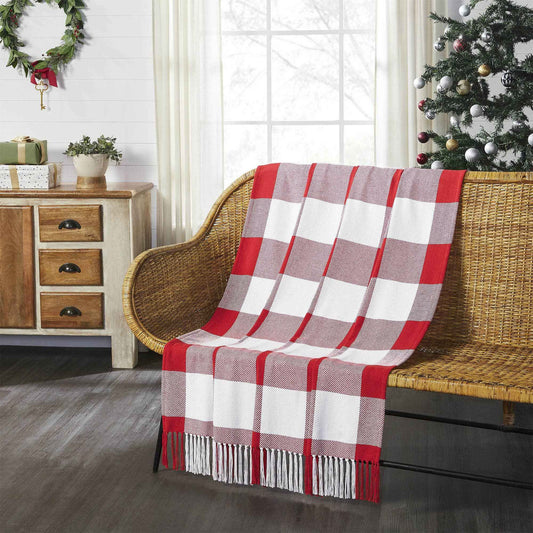 Annie Red Buffalo Check Woven Throw Blanket 50x60