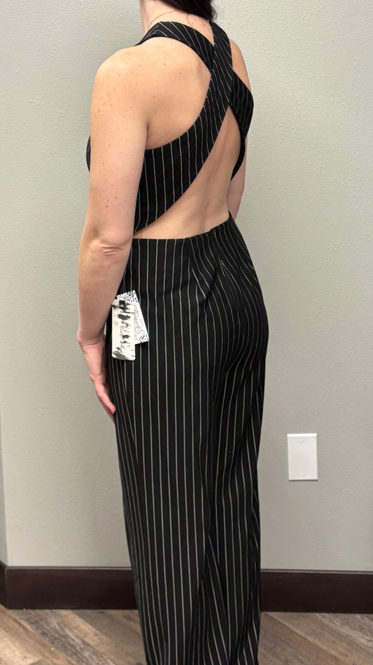 Black Striped Jumpsuit