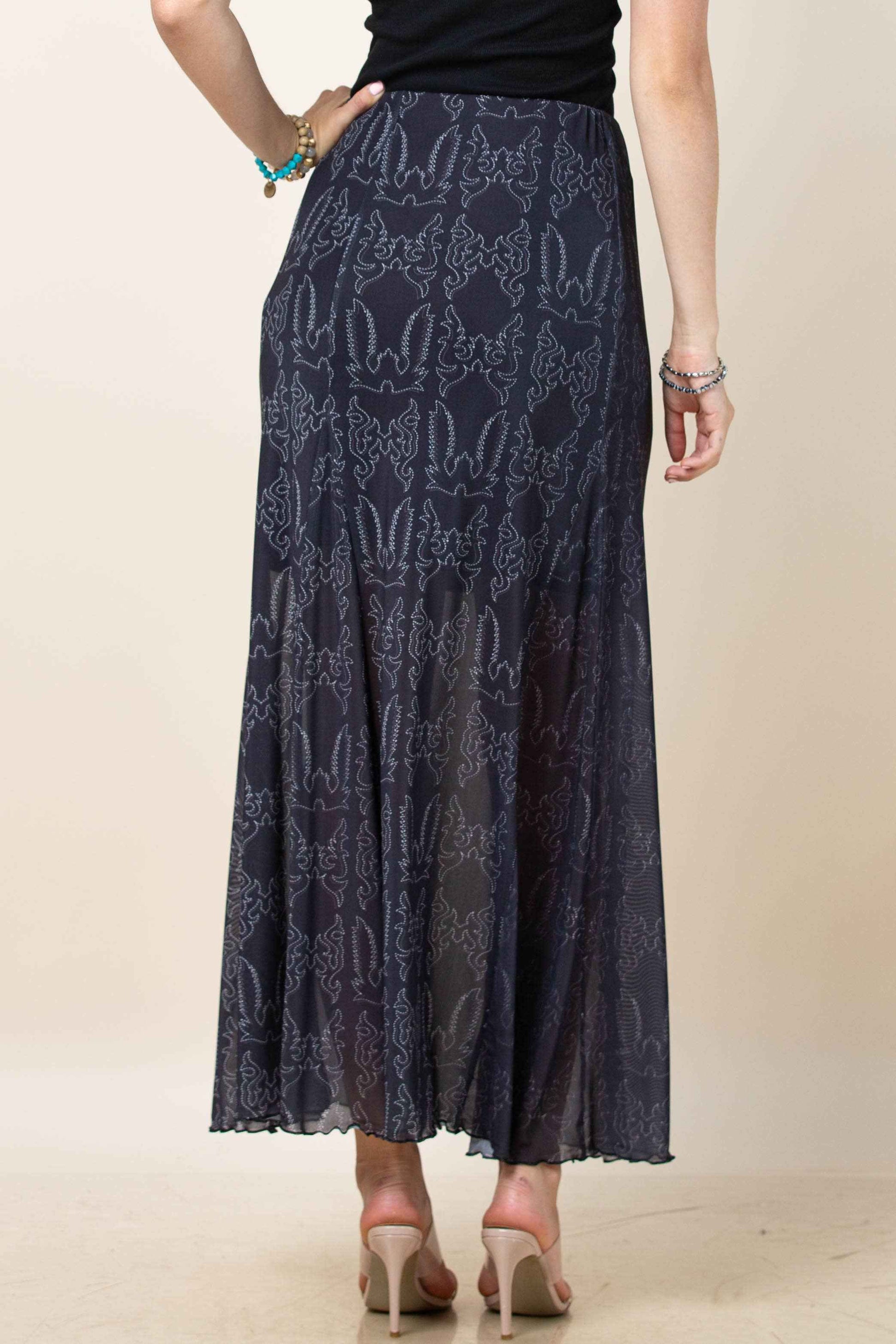Reese Bootstitch Print A Line Skirt