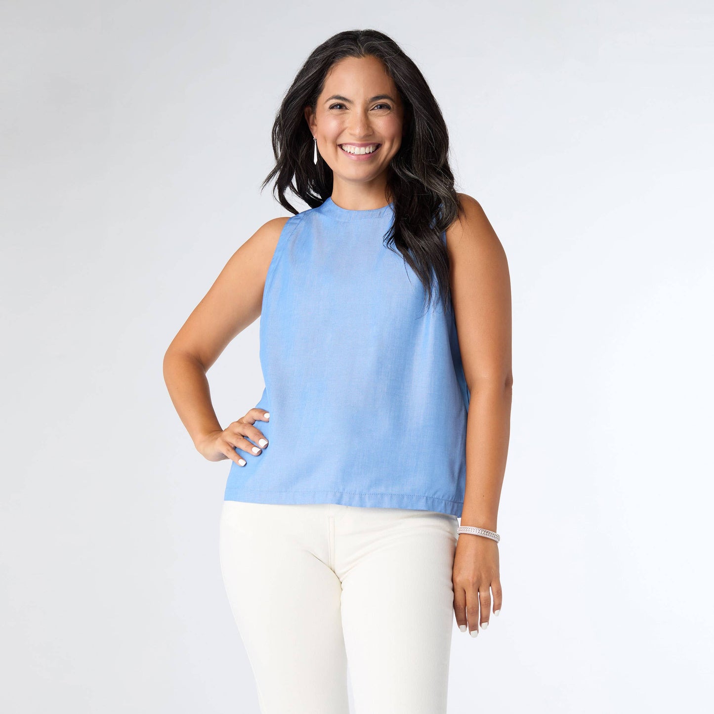 Carey Tank with Back Button Detail